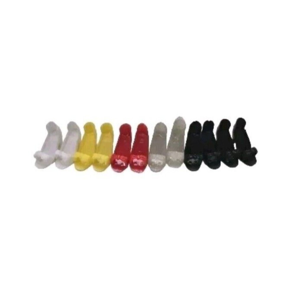 Vintage Barbie Doll Shoes 6 Pairs White Yellow Red Black Heels Fashion Accessory